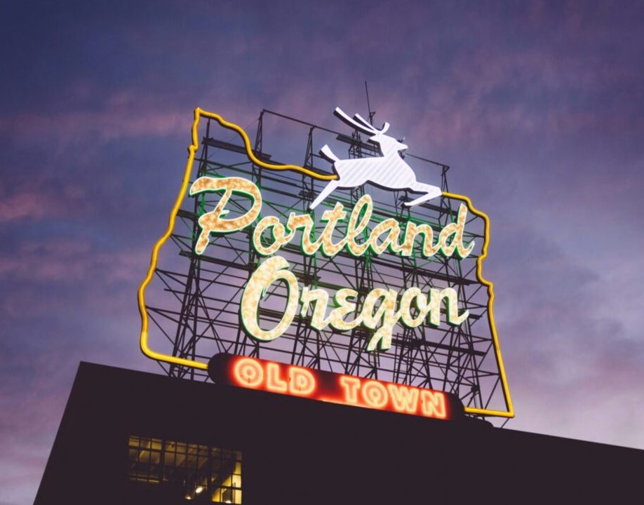 Portland Oregon night time view