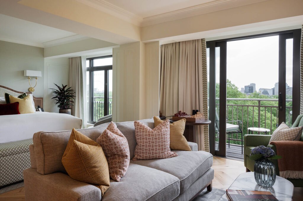 Visit Athenaeum Hotel London by a Londoner Green Park View One Bedroom Suite sofa living space